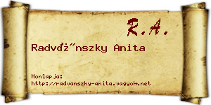 Radvánszky Anita névjegykártya